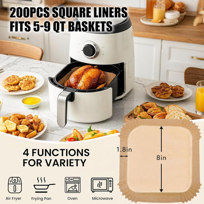 OLESBUR_Air_Fryer_Liners_Disposable,_200Pcs_8_Inch_Airfryer_Paper_Liners,_Unbleached_Parchment_Paper_for_Air_Fryer_Basket,_Non-Stick_Air_Fryer_Accessories,_Liners_for_Baking,_Parchment_Paper_Sheets