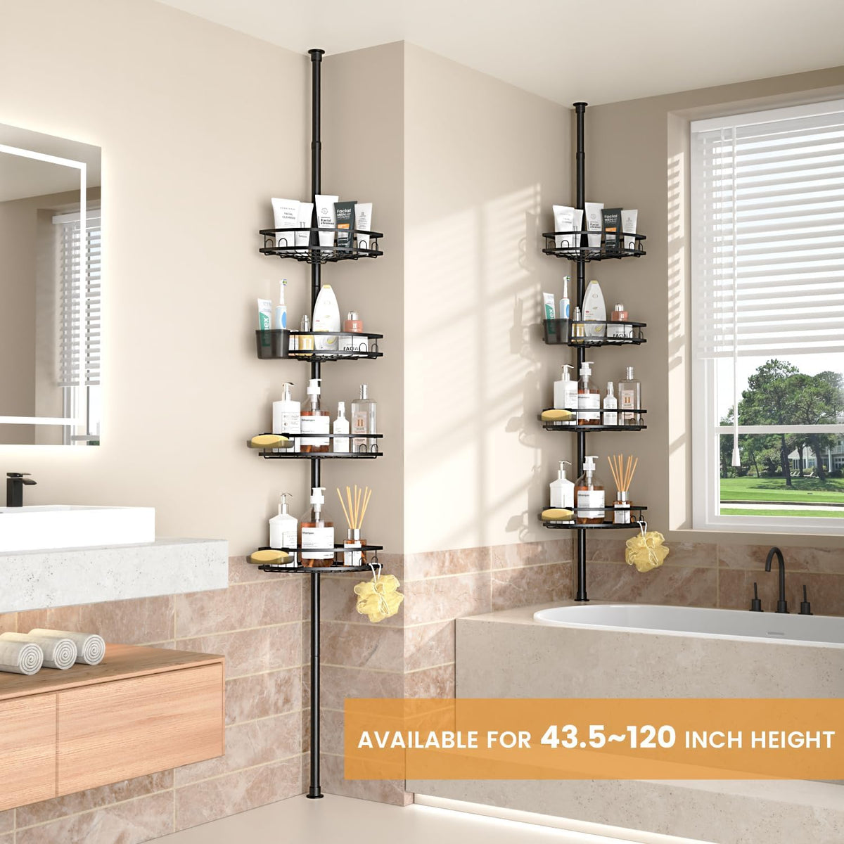 Adjustable_Tension_Pole_Shower_Caddy:_Rustproof_Corner_Bathroom_Organizer