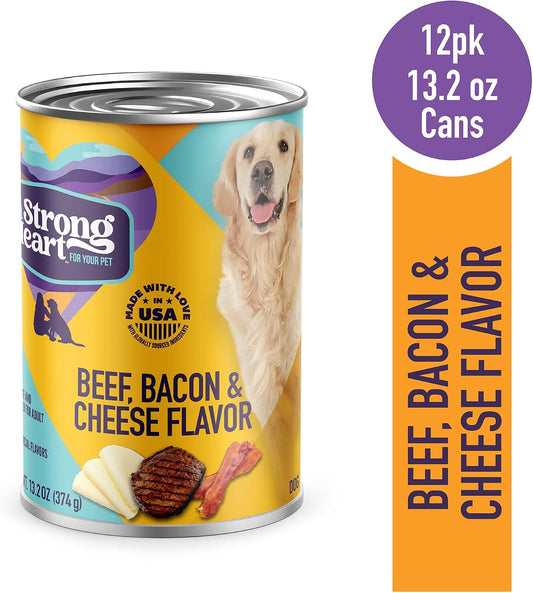 A_Strong_Heart_Beef,_Bacon_&_Cheese_Dog_Food,_13.2oz,_12pk