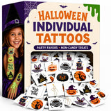 Art Creativity Halloween Temporary Tattoos for Kids, Toxic Tats Stickers for Boys and Girls, Best for Halloween Party Favors, Treats, Decor, Goodie Bags