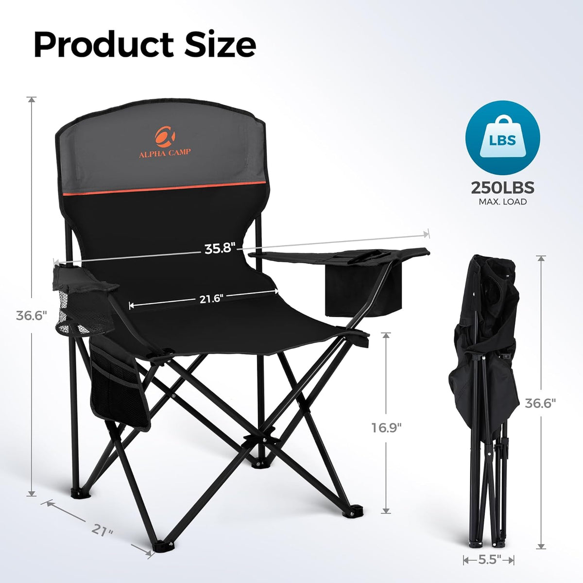 ALPHA_CAMP_2-Pack_Folding_Camping_Chair_with_Cooler_Bag_&_Lumbar_Support