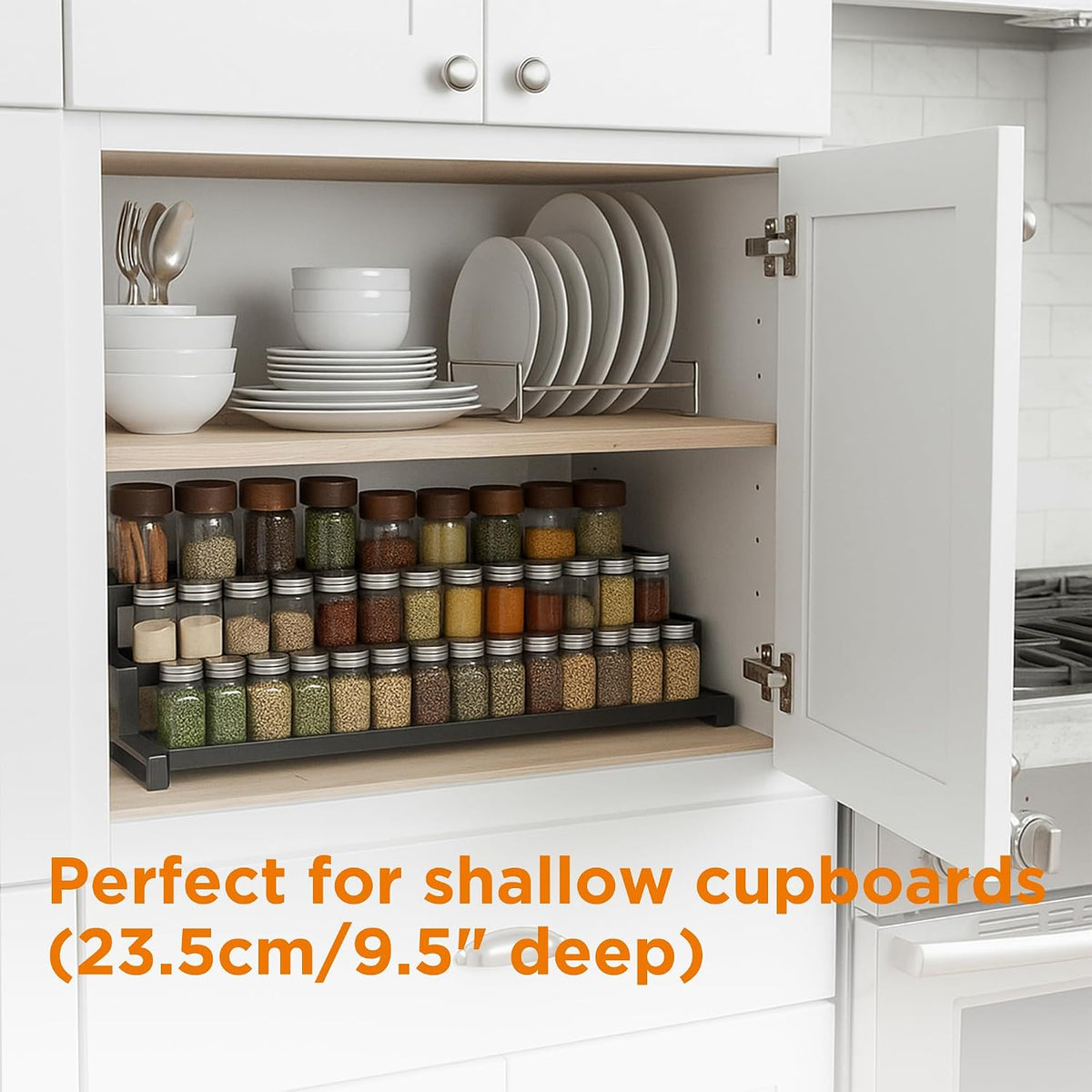 3-Tier_Spice_Rack_Organizer_for_Kitchen_Cabinet_or_Pantry,_16"-29"_Expandable_Spice_Organization_Shelf,_Seasoning_Organizer,_Metal_Display_Shelf,_Slip-Resistant_Design_for_Jars_and_Bottles,_Black
