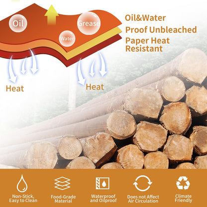 Ecfvtp_Air_Fryer_Disposable_Paper_Liner,_100PCS_Food_Grade_Parchment_Liners_for_Ninja_DZ201,_Air_Fryer_Accessories_Baking_Paper_(9_*_6,Thicken_Natural)