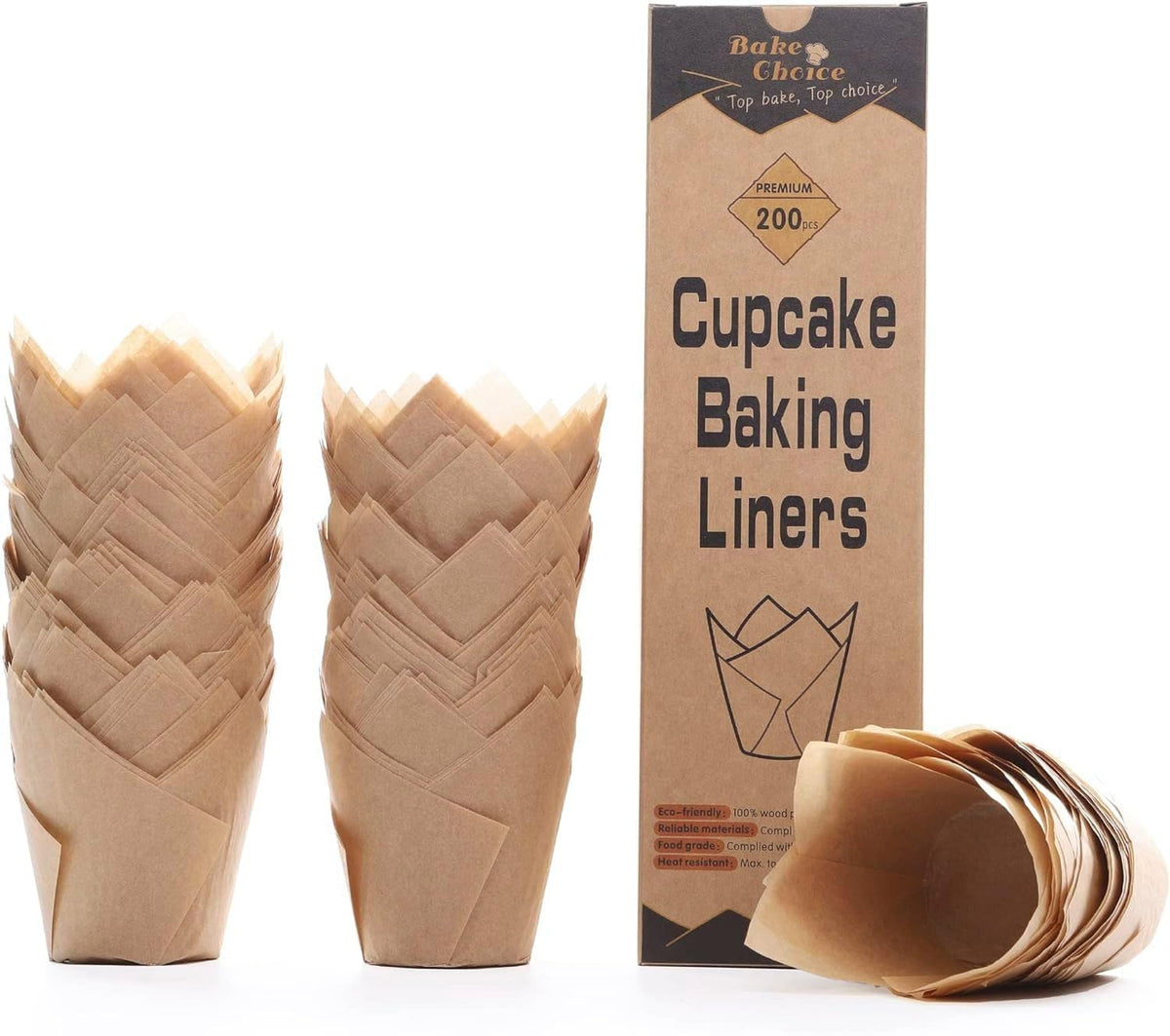 Bake_Choice_200pcs_Natural_Tulip_Cupcake_Liners_for_Baking_Muffin_Liners