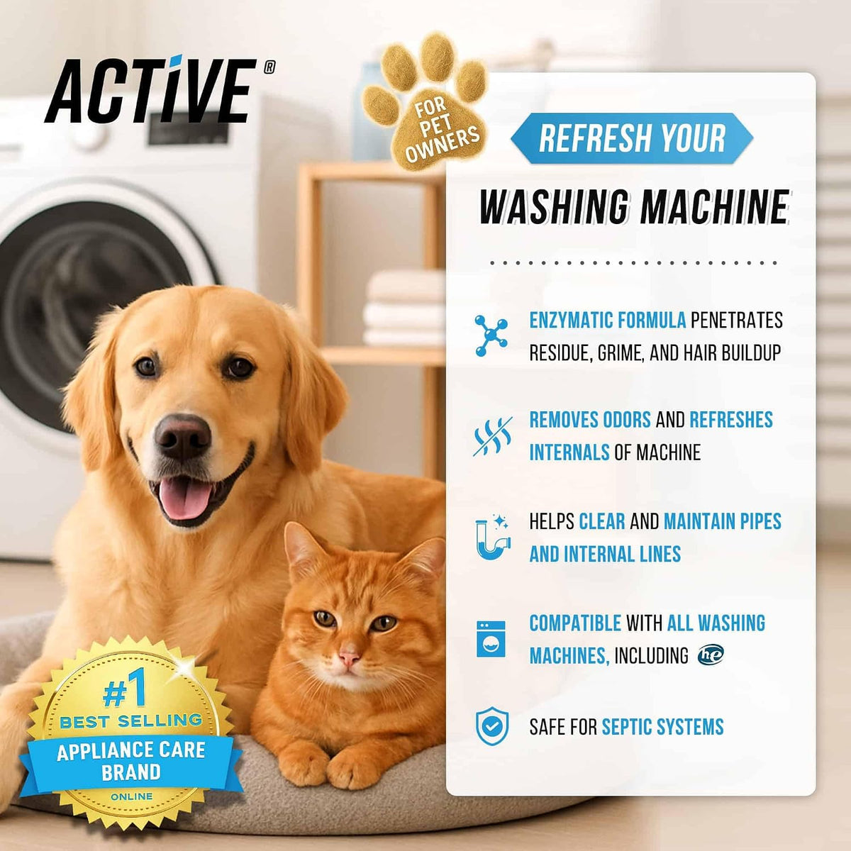 ACTIVE_Washing_Machine_Cleaner_for_Pet_Owners_Enzymatic_Deep_Clean_Descaler_for_Cat_&_Dog_Hair,_Urine,_Odor,_Residue,_24_Septic-Safe_Tablets_for_Top_Load,_Front_Loader,_HE_Washer_Tub_-_1_Year_Supply