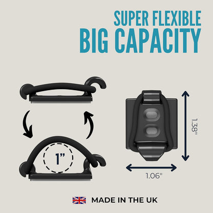 [Made_in_the_UK]_10-Pack_Adjustable_Elastic_Adhesive_Cable_Clips,_Wire_Management_Holder,_Cord_Organizer_for_Home_Office,_Under_Desk,_Behind_TV,_Phone_Charger,_Laptop,_PC,_HDMI,_USB_(Black)