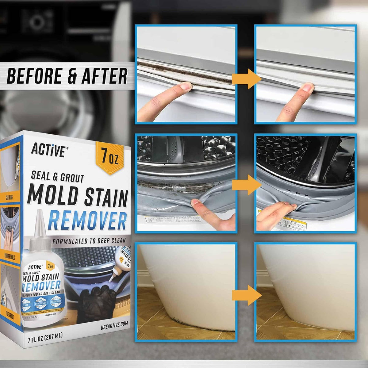 ACTIVE_Mold_Stain_Remover_Gel_Cleaner_Heavy_Duty_Stain_Cleaner_for_Front_Loader_Washing_Machine_Seal,_Bathroom_Grout,_Shower,_Caulk_-_Front_Load_Washer_Cleaning_Solution_-_7_Fl_Oz