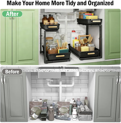 ARSTPEOE_Under_Sink_Organizer_-_2_Pack_Multi-Purpose_Pull-Out_Storage_Shelf