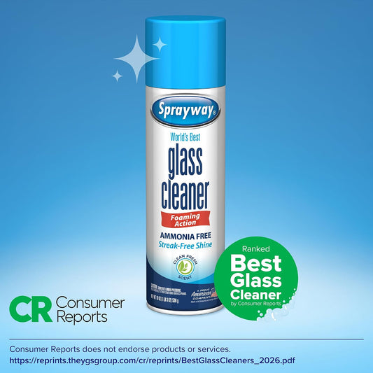 Sprayway_Glass_Cleaner_Foaming_Aerosol_Spray,_19oz,_Pack_of_2_|_Ammonia-Free,_Streakless,_Fast-Acting_|_Cleans_&_Polishes_Glass_Surfaces_|_Fresh_Scent,_Removes_Fingerprints,_Dust,_Dirt,_Smoke_Film