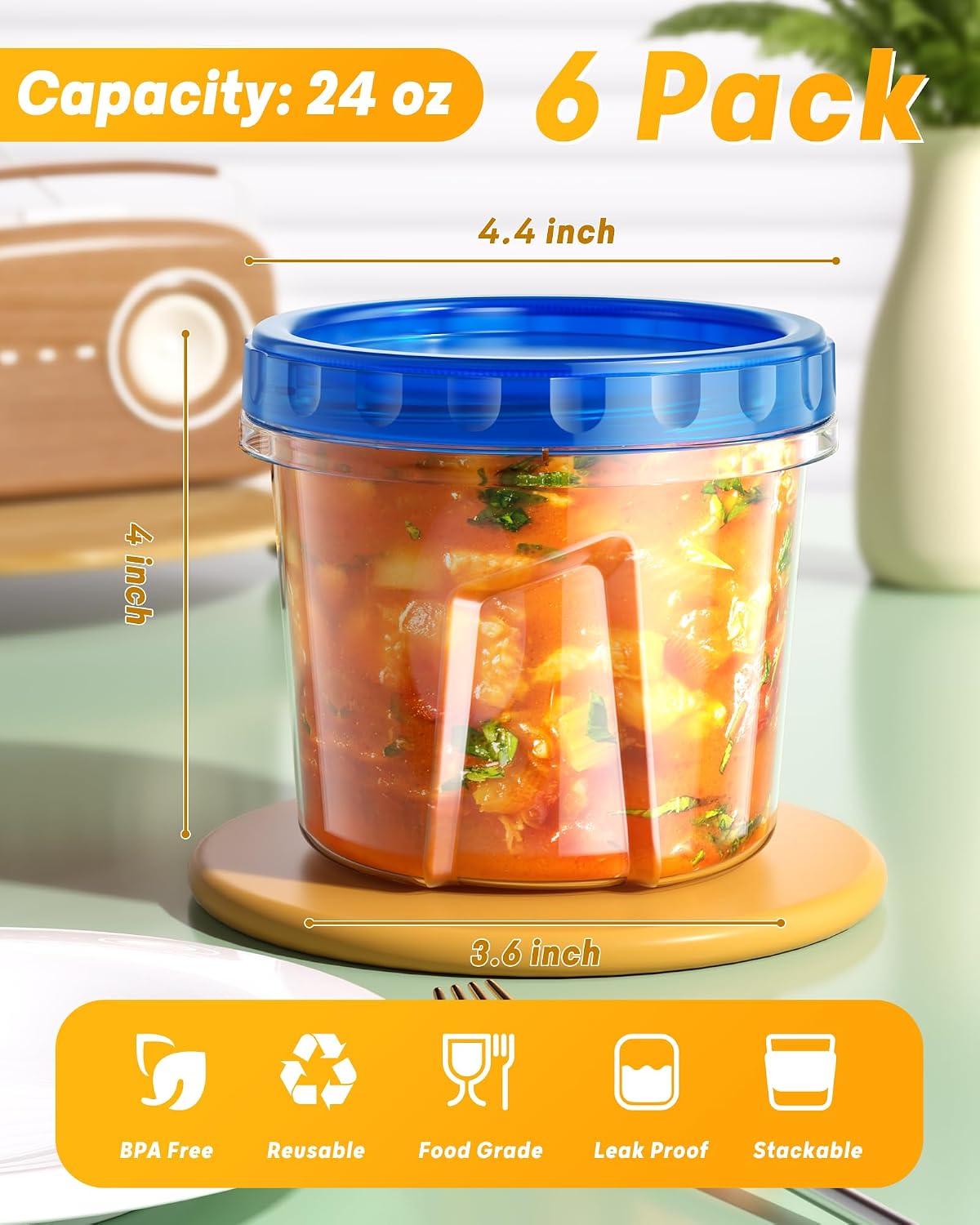 BiuLeon_6_Pack-24_oz_Freezer_Storage_Containers,_Plastic_Food_Storage_Containers_with_Twist_Top_Lids,_BPA_Free_and_Reusable_Soup_Containers_with_Lids,_Leakproof/Microwave/Dishwasher_Safe
