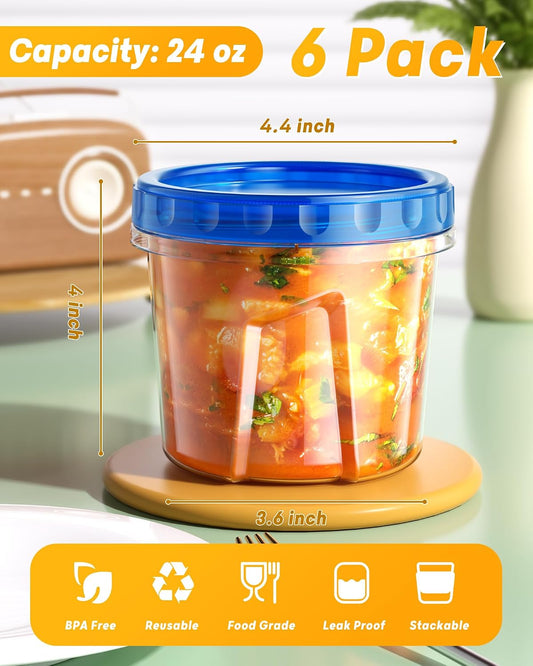 BiuLeon_6_Pack-24_oz_Freezer_Storage_Containers,_Plastic_Food_Storage_Containers_with_Twist_Top_Lids,_BPA_Free_and_Reusable_Soup_Containers_with_Lids,_Leakproof/Microwave/Dishwasher_Safe