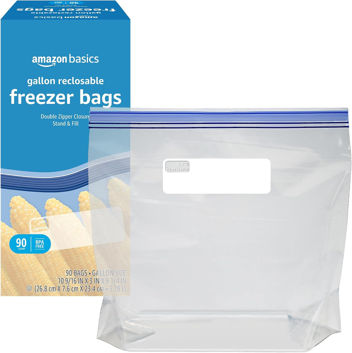Amazon_Basics_Reclosable_Freezer_Gallon_Size_Bags_with_Double_Zipper_Seal,_Stand-Up_Bottom,_BPA_Free,_90_Count_(Previously_Solimo)