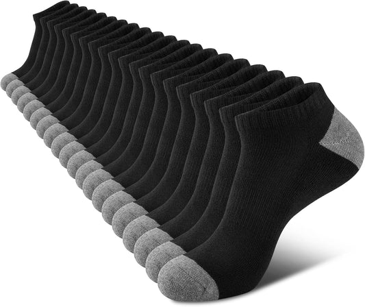 COOVAN_10_Pairs_Mens_Cushion_Ankle_Socks_Men_10_Pack_Low_Cut_Comfort_Breathable_Casual_Socks