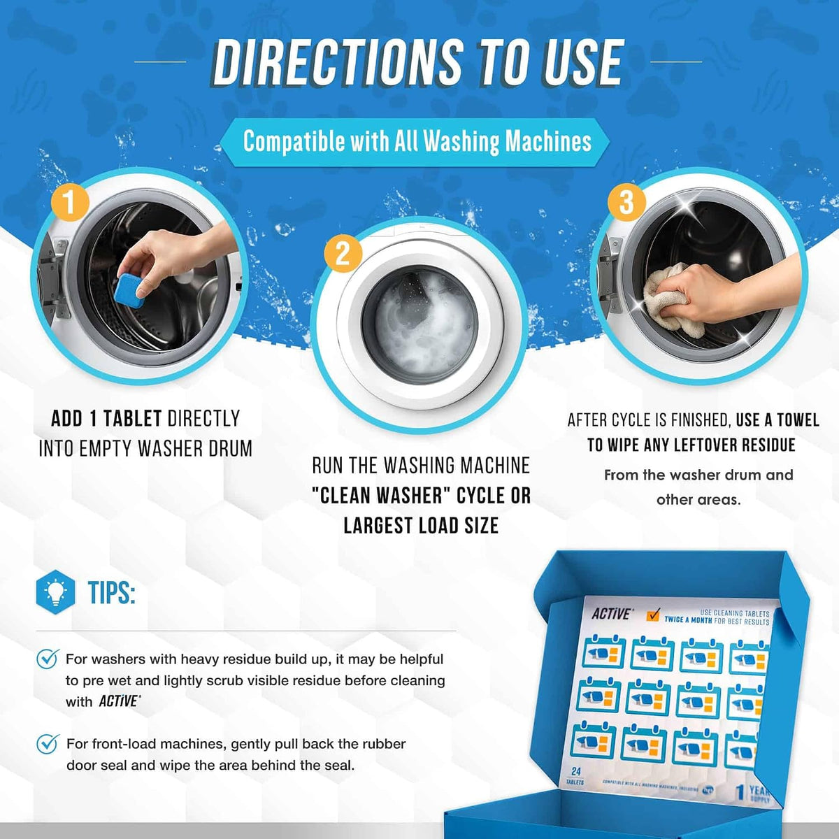 ACTIVE_Washing_Machine_Cleaner_for_Pet_Owners_Enzymatic_Deep_Clean_Descaler_for_Cat_&_Dog_Hair,_Urine,_Odor,_Residue,_24_Septic-Safe_Tablets_for_Top_Load,_Front_Loader,_HE_Washer_Tub_-_1_Year_Supply