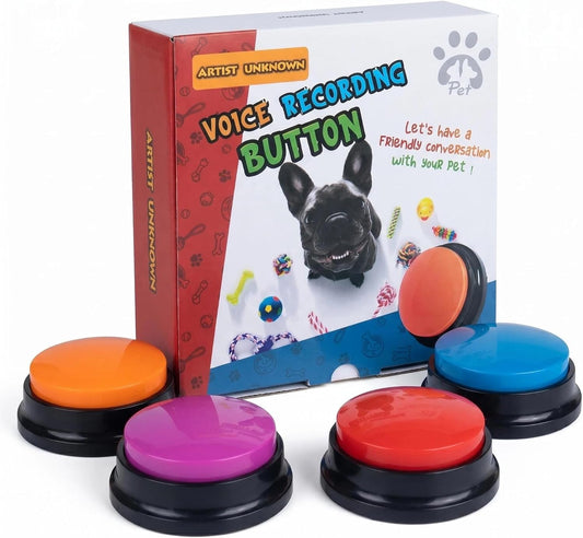 Artist_Unknown_4_Color_Voice_Recording_Button,_Dog_Buttons_for_Communication_Pet_Training_Buzzer,_30_Second_Record_&_Playback,_Funny_Gift_for_Study_Office_Home_-_4_Color_Packs