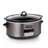 Crock-Pot Large  Programmable Slow Cooker with Auto Warm Setting Black Stainless Steel