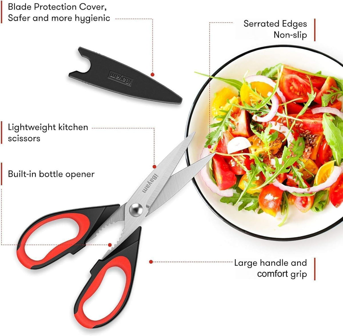 iBayam_Kitchen_Scissors_Shears_All_Purpose_Heavy_Duty,_Protective_Sheath