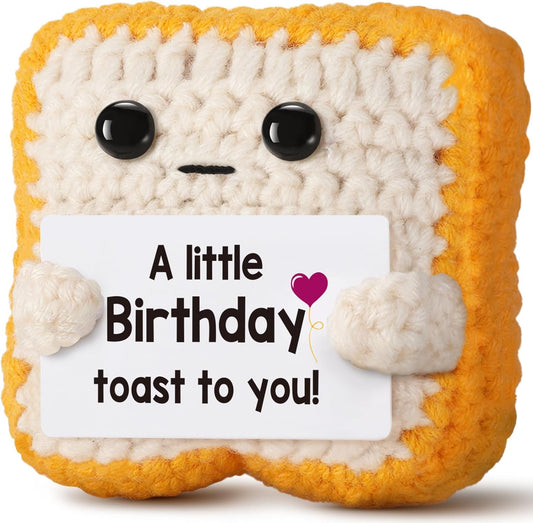 A_little_Birthday_Toast_to_you_-_Funny_Happy_Birthday_Gifts_for_Women,_Men,_Mom,_Dad,_Sister,_Best_Friend_-_Unique_Birthday_Decorations_Crochet_Toast_Gift_Card_for_Her_Him_Coworker_Gifts_Ideas