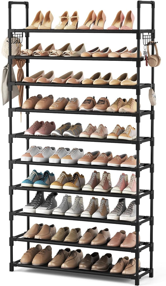 VTRIN_10_Tier_Shoe_Rack_Tall_Large_Capacity_Wide_Shoe_Organizer_with_Two_Hooks_Sturdy_Metal_Shoe_Shelf_for_Entryway,_Closet,_Bedroom