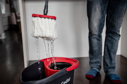 O-Cedar_EasyWring_Microfiber_Spin_Mop_&_Bucket_Floor_Cleaning_System_+_2_Extra_Refills,_Red/Gray