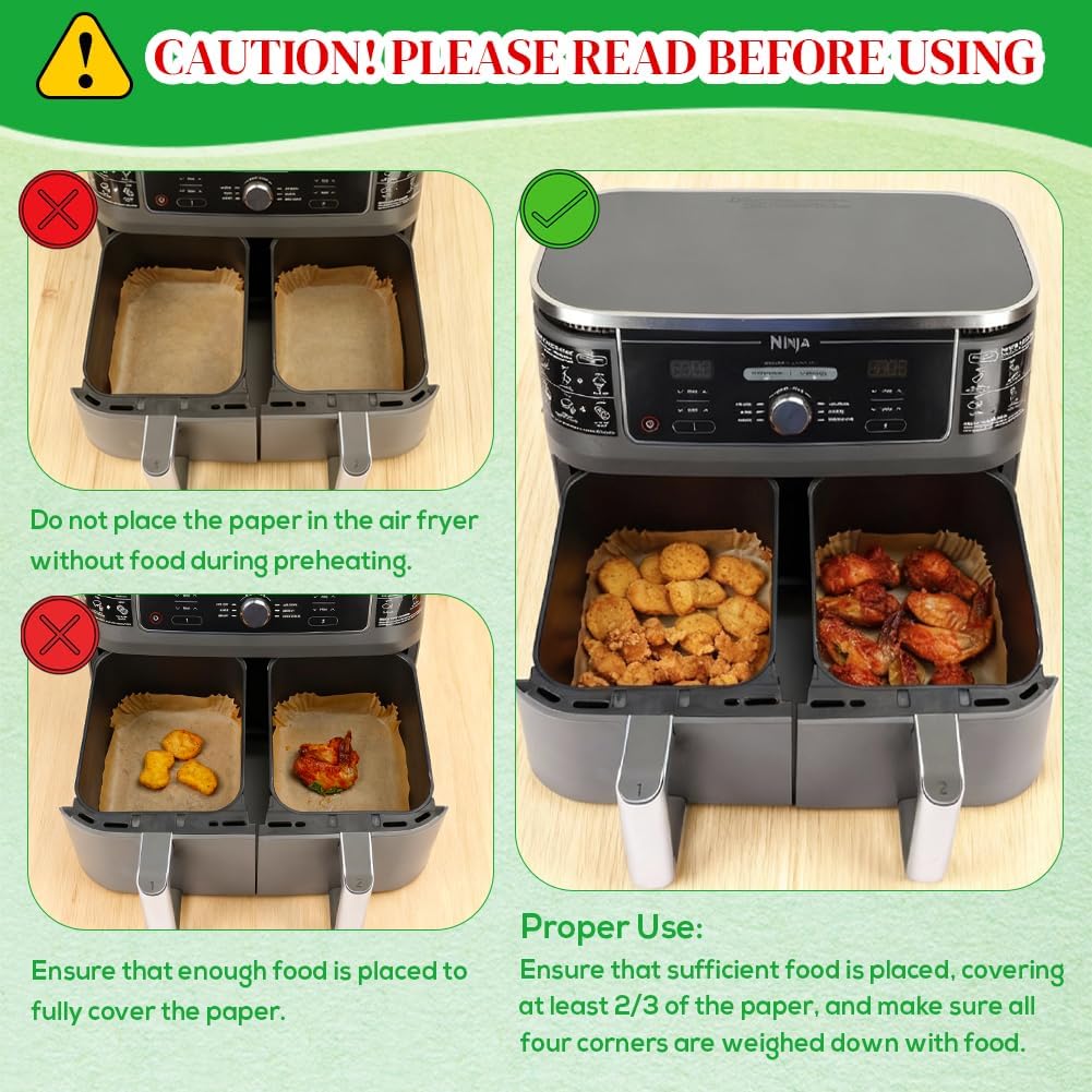 BYKITCHEN_300PCS_Disposable_Air_Fryer_Liners_for_Ninja_Dual/Bella_Airfryer