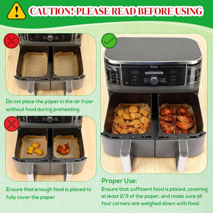 BYKITCHEN_300PCS_Disposable_Air_Fryer_Liners_for_Ninja_Dual/Bella_Airfryer