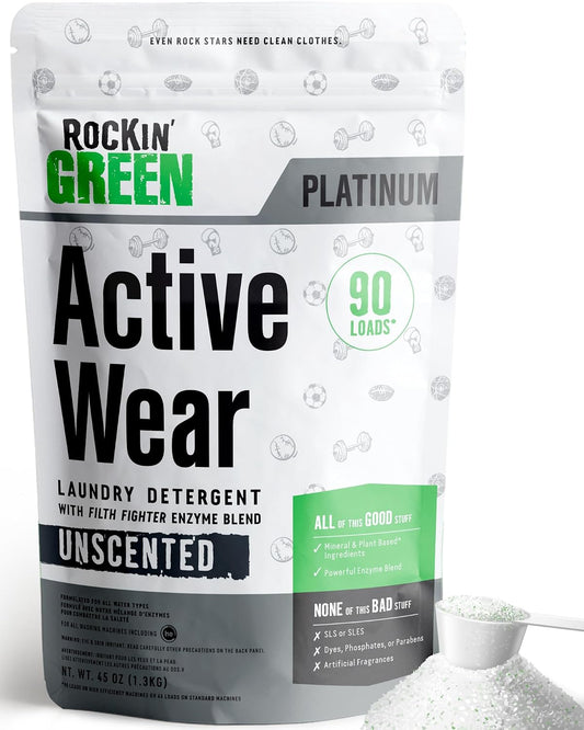 Rockin'_Green_Active_Wear_Laundry_Detergent_Powder_&_Odor_Eliminator_for_Sportswear_&_Workout_Clothes,_Plant-Based_Enzymes_Target_Sweat_&_Odor,_Dermatologist_Tested,_Unscented,_90_Loads