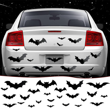 Flutesan_28_Pieces_Halloween_Bats_Car_Magnet_4_Sizes,_Black