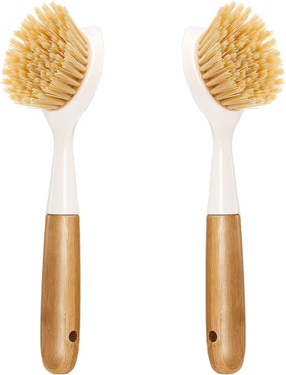 2_Pack_Kitchen_Dish_Brush_Bamboo_Handle_Dish_Scrubber_Built-in_Scraper_|_Scrub_Brush_for_Pans,_Pots,_Kitchen_Sink_Cleaning,_Dishwashing_and_Cleaning_Brushes_are_Perfect_Cleaning_Tools,_White
