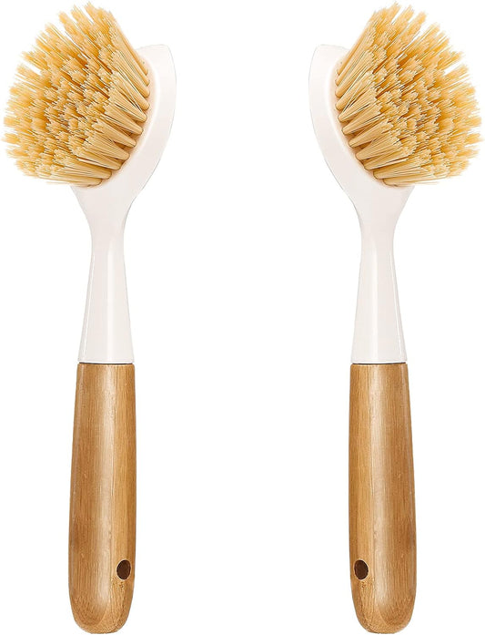 2_Pack_Kitchen_Dish_Brush_Bamboo_Handle_Dish_Scrubber_Built-in_Scraper_|_Scrub_Brush_for_Pans,_Pots,_Kitchen_Sink_Cleaning,_Dishwashing_and_Cleaning_Brushes_are_Perfect_Cleaning_Tools,_White