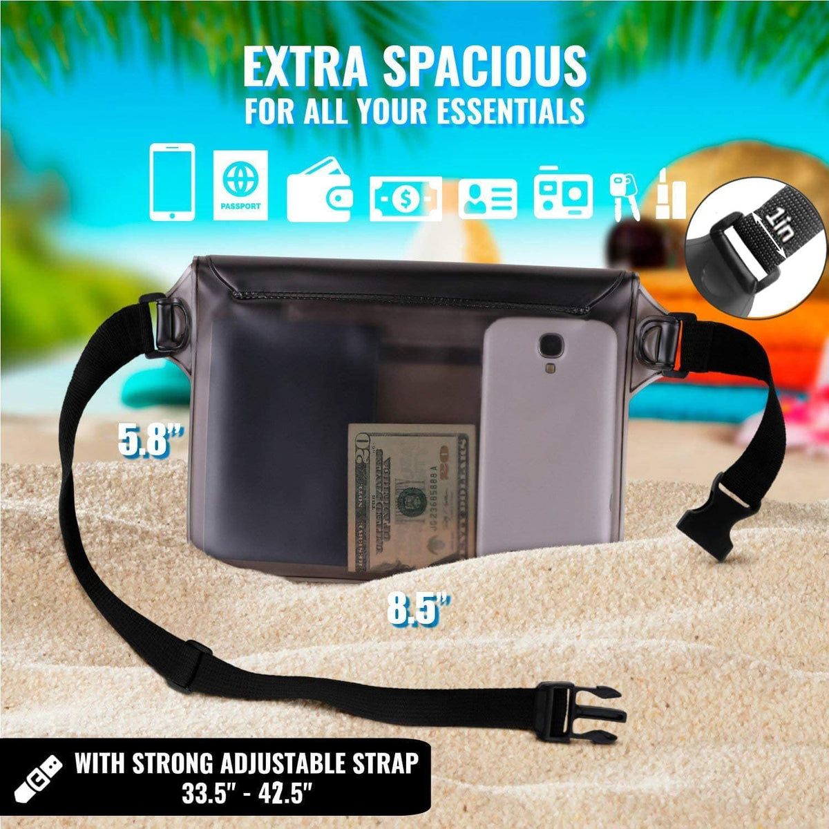 AiRunTech_Waterproof_Fanny_Pack,Phone_Pouch_Dry_Bag_for_Passport_Wallet_Purse,Floating_Waterproof_Bags_for_Travel_Beach_Swimming_Kayaking_Boating_Cruise_Accessories