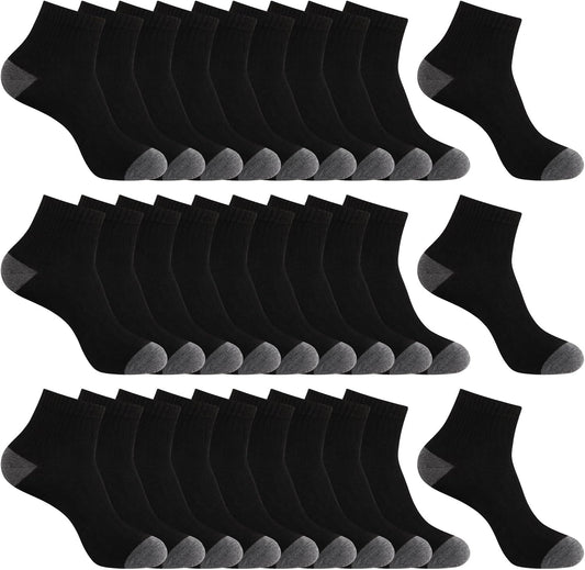 30_Pairs_Ankle_Socks_For_Men_-_Mens_Socks_Size_8-12/12-16_Thin_Casual_Quarter_Bulk_Socks
