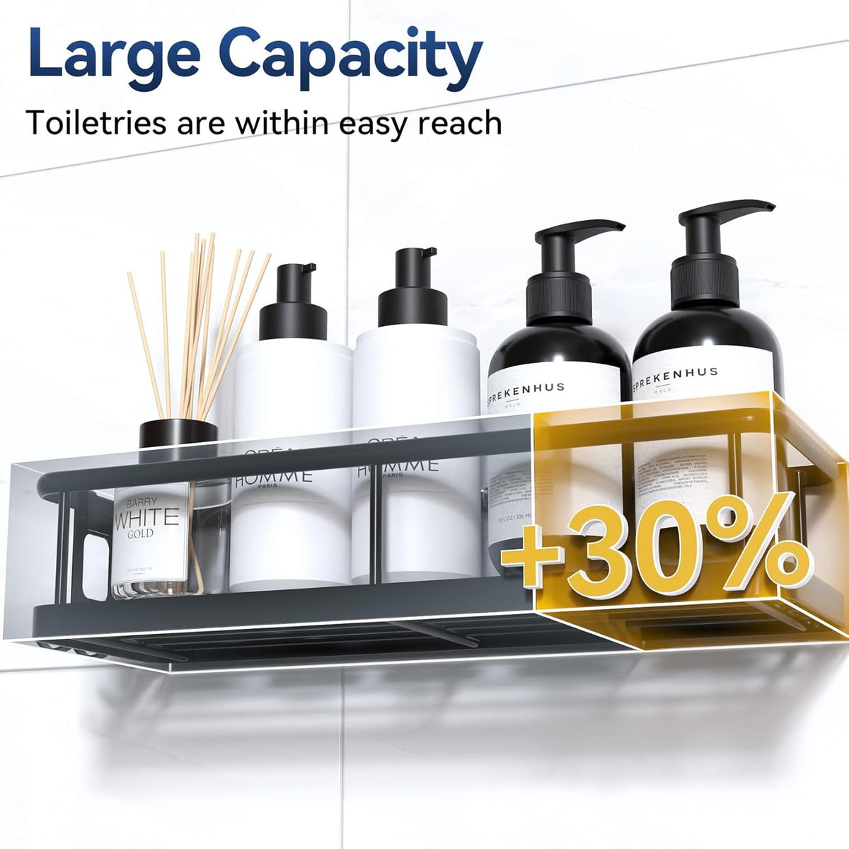 YASONIC_Shower_Caddy_Adhesive,_Rustproof_Shower_Organizer,_Large_Capacity_Shower_Shelves_for_Inside_Shower,_No_Drilling_Bathroom_Organizers_and_Storage_for_Home_Decor_（2_Pack_Black）