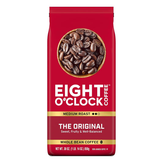 Eight_O'Clock_Coffee,_The_Original,_Medium_Roast_Whole_Bean_Coffee,_30_Ounce,_Sweet,_Fruity,_Well-Balanced