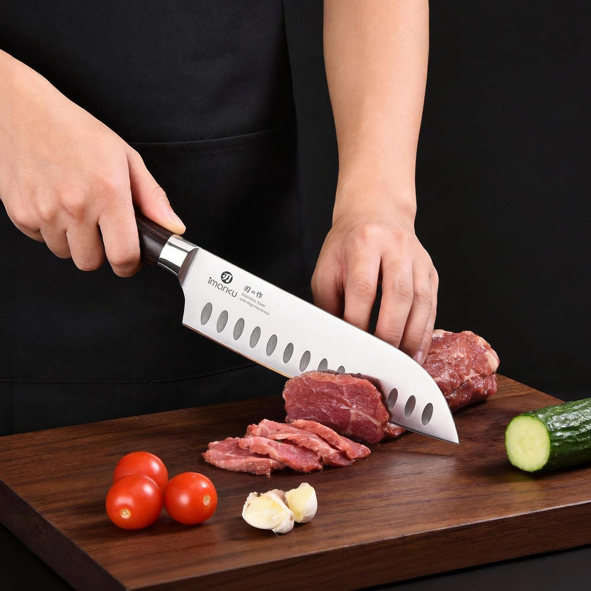imarku_Santoku_Knife_7_Inch_with_Sharp_Japanese_High_Carbon_Stainless_Steel
