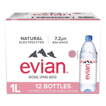 Evian_Natural_Spring_Water,_1_L_bottle,_12_pack