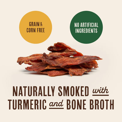 Waggin'_Train_Smoked_Chicken_Jerky_Tenders_for_Dogs_with_Turmeric_and_Human_Grade_Bone_Broth,_Grain_and_Corn_Free,_High_Protein,_Premium_Limited_Ingredient_100%_Real_Chicken_Dog_Treats,_24_oz._Pouch