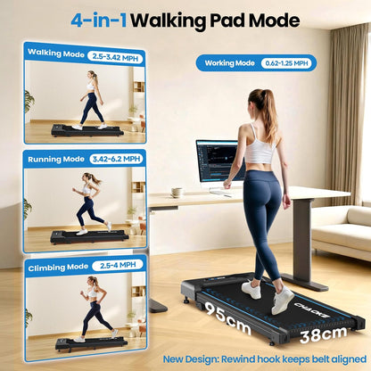 CHAOKE_Walking_Pad_Treadmill_for_Home,_6.2MPH_Under_Desk_Walking_Pad_with_9%_Incline_for_Office_Small_Spaces,_2.75HP_Quiet_Running_Machines,_Remote_Control,_330LBS_Capacity,_12_HIIT_Programs