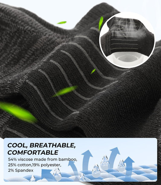 BAMBOO_COOL_Mens_Non-Slip_No_Show_Sock_Moisture-Wicking_Low_Cut_Sock_6_Pack