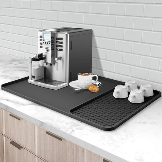 Silicone_Coffee_Mat,_24''x16''_Bar_Mat_with_Detachable_Dish_Drying_Mat_-_Fits_Under_Coffee_Maker_&_Dish_Rack