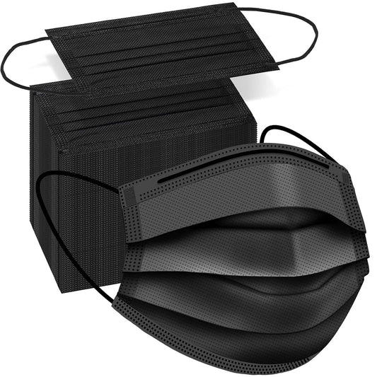 ZTANPS_100_PCS_Disposable_Face_Masks,_Black_Disposable_Masks,_3_Ply_Protection_Face_Masks