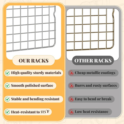 2_PCS_Grid_Wire_Baking_Cooling_Racks,_10"_x_15",_Silver