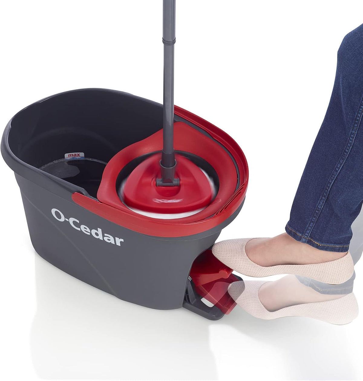 O-Cedar_EasyWring_Microfiber_Spin_Mop_&_Bucket_Floor_Cleaning_System_+_2_Extra_Refills,_Red/Gray