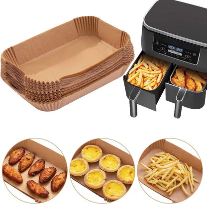 Ecfvtp_Air_Fryer_Disposable_Paper_Liner,_100PCS_Food_Grade_Parchment_Liners_for_Ninja_DZ201,_Air_Fryer_Accessories_Baking_Paper_(9_*_6,Thicken_Natural)