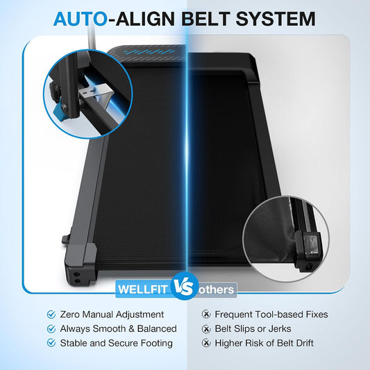 WELLFIT_Folding_Treadmill_for_Home,_Walking_Pad_with_Incline_and_Handle_Bar