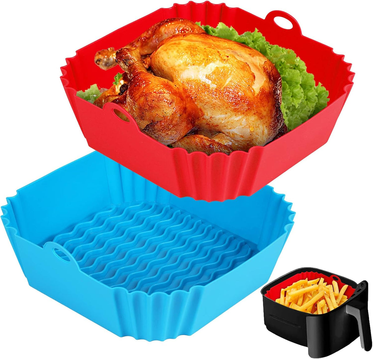 Boribim_2_PCS_Square_Silicone_Air_Fryer_Liners_-_8_Inch_Reusable_Air_Fryer_Pot_-_Air_Fryer_Accessories_-_Air_Fryer_Inserts_for_4_to_7_QT_Oven_Microwave_Accessories_(Red_+_Blue)