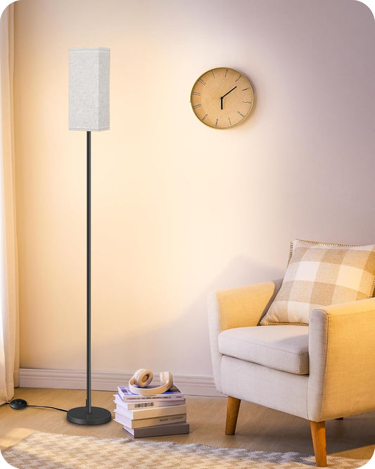 64.6"_Floor_Lamp,_Pole_with_Foot_Switch,_Modern_Standing_Lamp_Lampshade,_Minimalist_Freestanding_Lamp_(Bulb_Not_Included),_for_Living_Room,_Bedroom_Office_ETL_Listed,_Black_and_Beige_E07LD05
