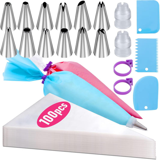 Piping_Bags_and_Tips_Set,_100Pcs_12_Inch_Pastry_Bags,_Icing_Bags_Disposable