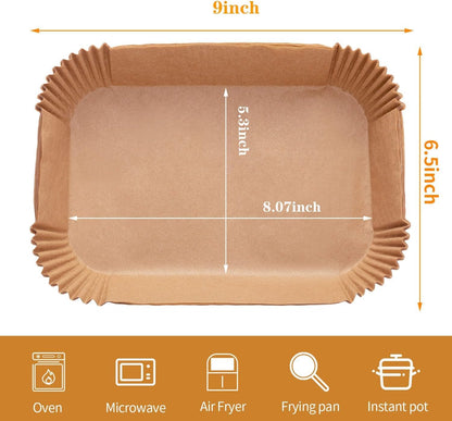 Ecfvtp_Air_Fryer_Disposable_Paper_Liner,_100PCS_Food_Grade_Parchment_Liners_for_Ninja_DZ201,_Air_Fryer_Accessories_Baking_Paper_(9_*_6,Thicken_Natural)