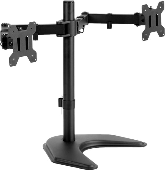 VIVO_STAND-V002F_Dual_LED_LCD_Monitor_Free-Standing_Desk_Stand_for_2_Screens_up_to_27_Inch_Heavy-Duty_Fully_Adjustable_Arms_with_Max_VESA_100x100mm